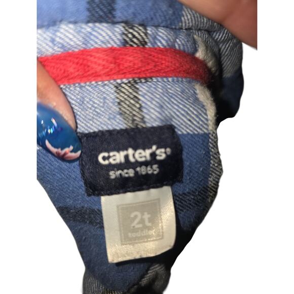 Carter's Button Up Flannel Size 2t 100% Cotton - Picture 3 of 4